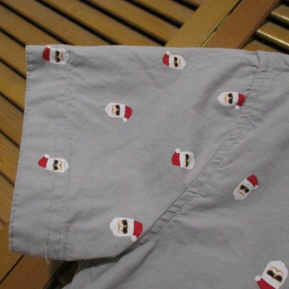 Free Planet boys Christmas button down shirt, Santa wearing sunglasses size 8 - Picture 5 of 7